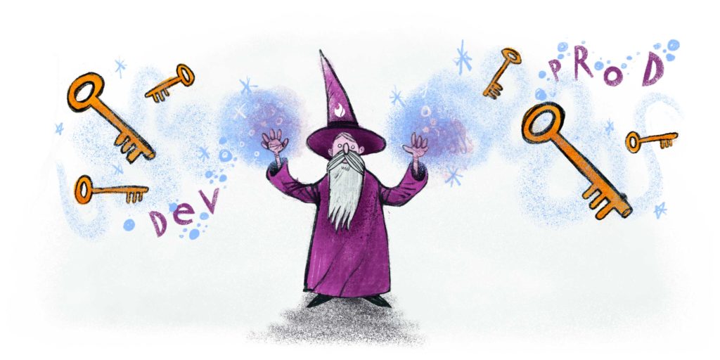 wizard summoning keys illustration